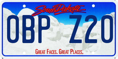 SD license plate 0BPZ20
