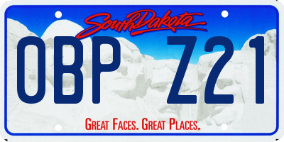 SD license plate 0BPZ21