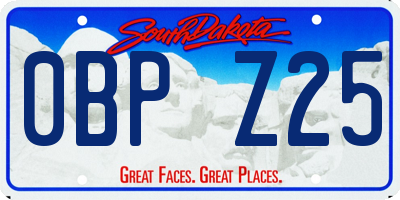 SD license plate 0BPZ25