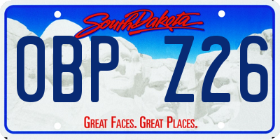SD license plate 0BPZ26