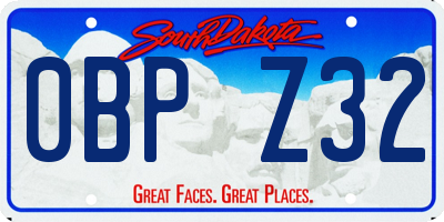 SD license plate 0BPZ32