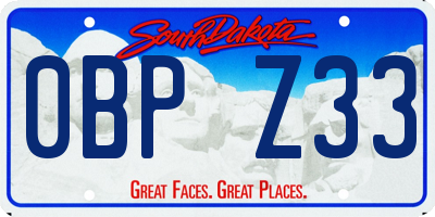 SD license plate 0BPZ33