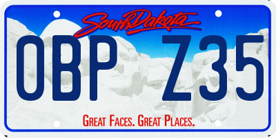SD license plate 0BPZ35