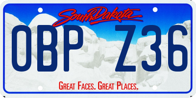 SD license plate 0BPZ36