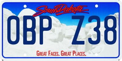 SD license plate 0BPZ38