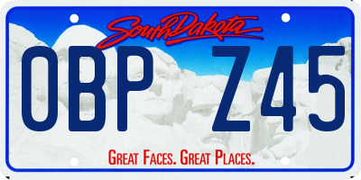 SD license plate 0BPZ45