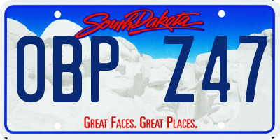 SD license plate 0BPZ47