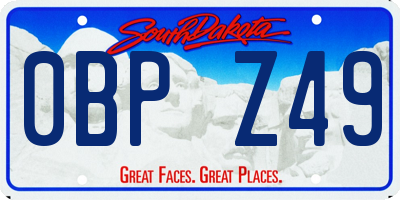 SD license plate 0BPZ49