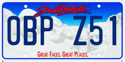 SD license plate 0BPZ51
