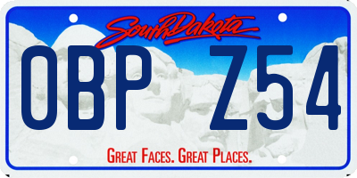 SD license plate 0BPZ54