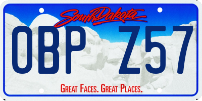 SD license plate 0BPZ57