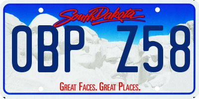 SD license plate 0BPZ58