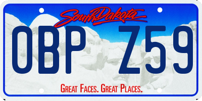 SD license plate 0BPZ59