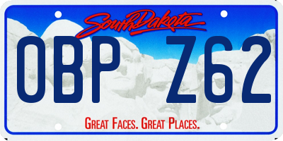 SD license plate 0BPZ62