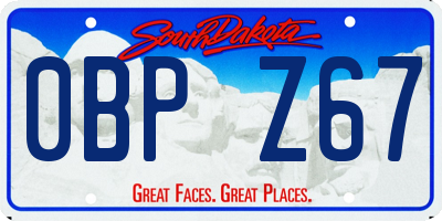 SD license plate 0BPZ67