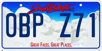 SD license plate 0BPZ71
