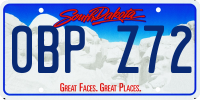 SD license plate 0BPZ72