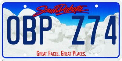 SD license plate 0BPZ74