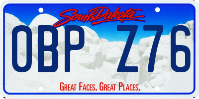 SD license plate 0BPZ76