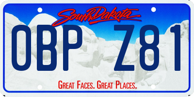 SD license plate 0BPZ81