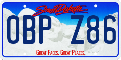 SD license plate 0BPZ86