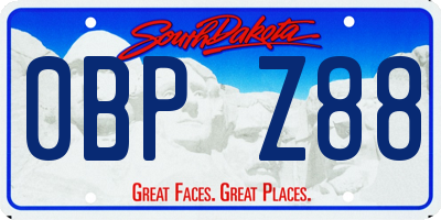 SD license plate 0BPZ88