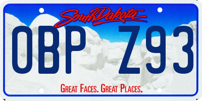 SD license plate 0BPZ93