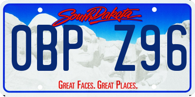 SD license plate 0BPZ96