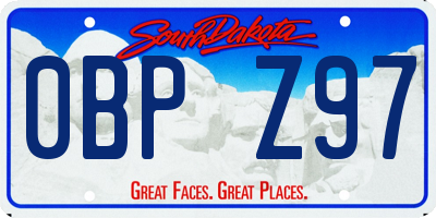 SD license plate 0BPZ97