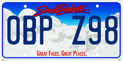 SD license plate 0BPZ98
