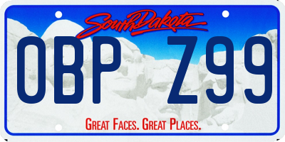 SD license plate 0BPZ99