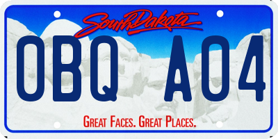 SD license plate 0BQA04