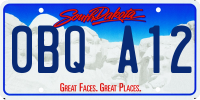 SD license plate 0BQA12