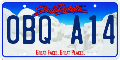 SD license plate 0BQA14