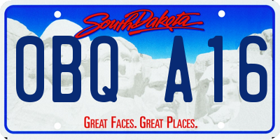 SD license plate 0BQA16