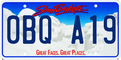 SD license plate 0BQA19