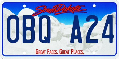 SD license plate 0BQA24