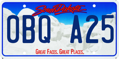 SD license plate 0BQA25