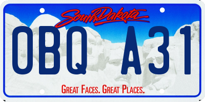 SD license plate 0BQA31