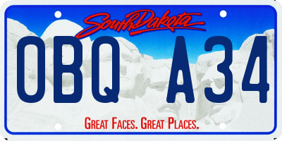 SD license plate 0BQA34