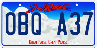 SD license plate 0BQA37