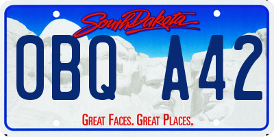 SD license plate 0BQA42