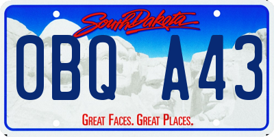 SD license plate 0BQA43