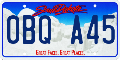 SD license plate 0BQA45