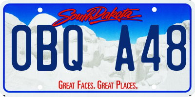 SD license plate 0BQA48