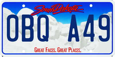 SD license plate 0BQA49