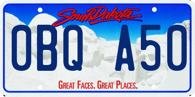 SD license plate 0BQA50