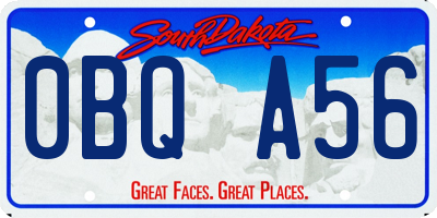 SD license plate 0BQA56