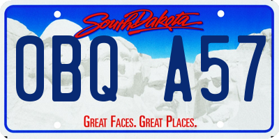 SD license plate 0BQA57