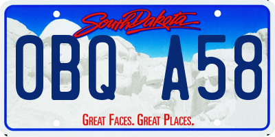 SD license plate 0BQA58